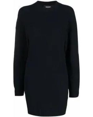 DSquared² Ribbed-Knit Short Dress - Blau