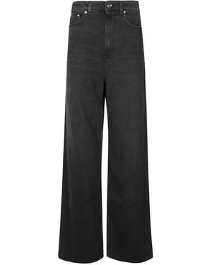 Ganni Soft Rigid Denim Baggy Jeans - Schwarz