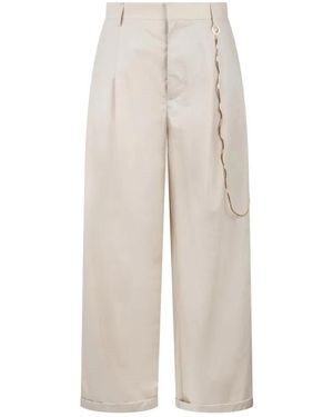 DARKPARK Danielle Chain Adorned Wide Leg Trousers - Weiß