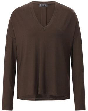 Dondup Langarmshirt Mit V-Ausschnitt - Braun