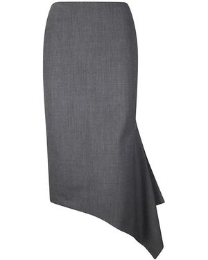 THE LATEST Longuette Skirt With Asymmetrical Draping - Grau
