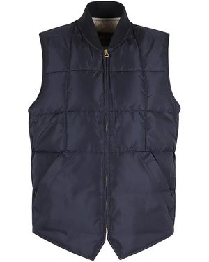 Fortela Quilted Technical Fabric Woven Vest - Blau