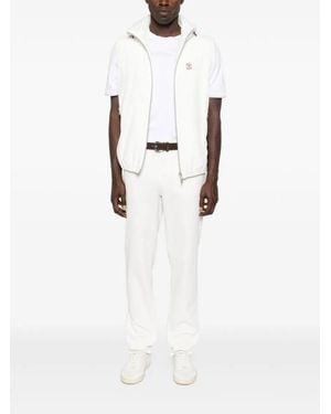 Brunello Cucinelli Cotton T-Shirt With Logo - Weiß