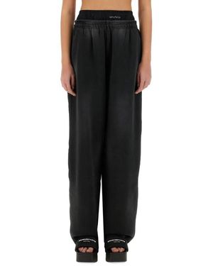 T By Alexander Wang Wide-Fit Pants With Logo Detail - Schwarz