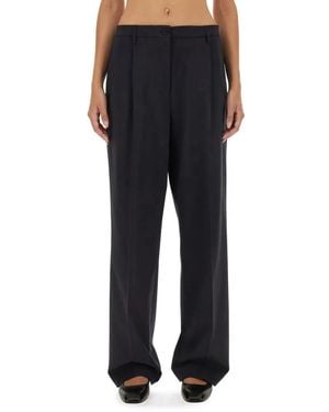 Aspesi Tailored High-Waist Pants With Wide Legs - Schwarz