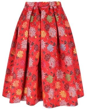 Comme des Garçons Flared Midi Skirt – - Rot