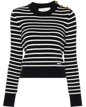 Ami Paris Classic Striped Sweater - Schwarz