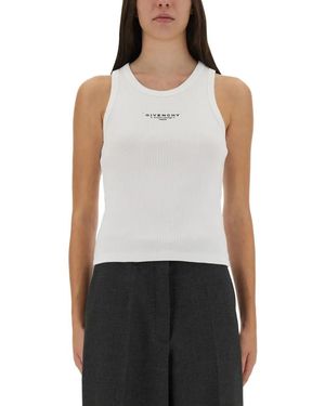 Givenchy Slim Tank Top With Logo Print - Weiß