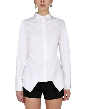 Givenchy Pointed Collar Shirt With Concealed Placket - Weiß