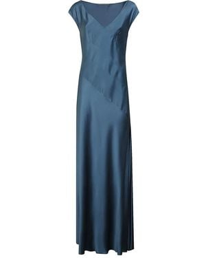 Alberta Ferretti Flowing Maxi Dress With Cap Sleeves - Blau