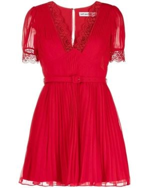 Self-Portrait Chiffon Mini Dress - Rot