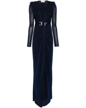 Elisabetta Franchi Sky Dress With Deep V-Neckline - Blau