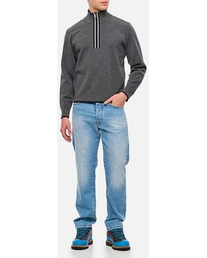 Thom Browne Half Zip Pullover - Blau