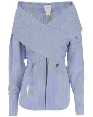 Patou Crossbanded Blouse - Blau