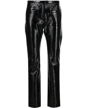 Courreges Tube Vinyl Tailored Pants - Schwarz