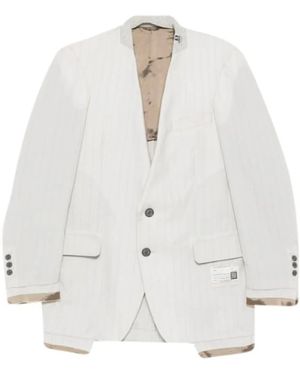 Maison Mihara Yasuhiro Chalk Stripe Wool Jacket - Weiß
