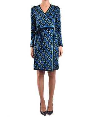 Diane von Furstenberg Wrap Dress With Geometric Pattern - Blau