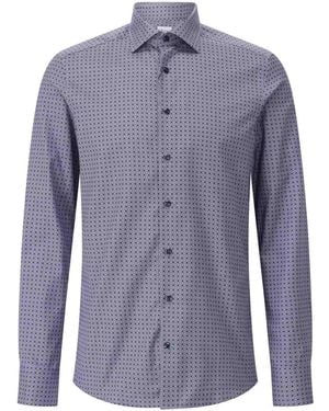 Stenströms Slim-Fit Twillhemd Mit Muster - Blau