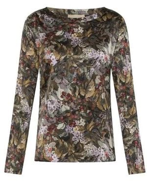 Momoní Fitted Floral Print Shirt With Round Neckline - Mehrfarbig