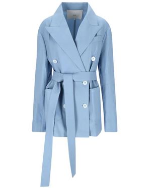 Setchu Enrico' Double-Breasted Blazer – Light - Blau