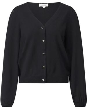 FABIENNE CHAPOT V-Ausschnitt Cardigan Mit Goldknöpfen - Schwarz
