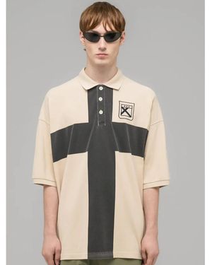 032c Beiges Oversized Poloshirt - Mehrfarbig