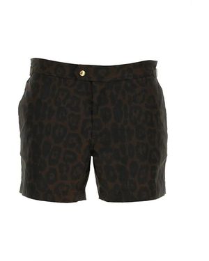 Tom Ford Leopard Print Tailored Swimsuit With Buckle Detail - Schwarz