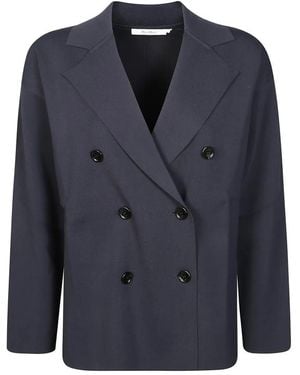 Max Mara Subdolo Double Breasted Knit Jacket - Blau