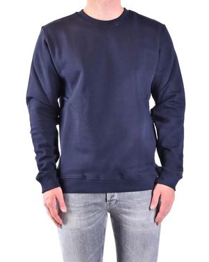 Dondup Cotton Sweatshirt With Ribbed Details - Blau