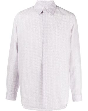 Fendi Silk Shirt With Embossed Pattern - Weiß
