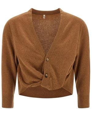 R13 Cropped Cashmere Cardigan - Braun