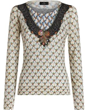 Etro Maglia Girocollo Milano Divers - Braun