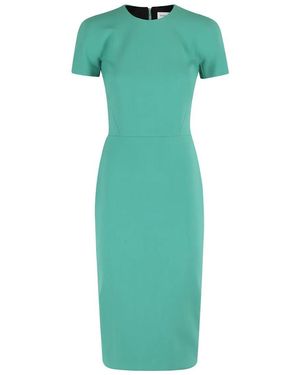 Victoria Beckham Intricately Woven Fitted Midi Dress - Grün