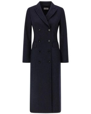 Alberto Biani Pinstripe Coat - Blau
