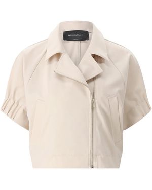 Fabiana Filippi Kurzarm-Jacke Aus Materialmix - Natur