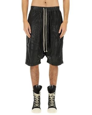 Rick Owens Relaxed-Fit Bermuda Shorts With Textured Finish - Schwarz