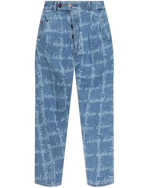Vivienne Westwood Relaxed Fit Cornflower Jeans With All-Over Lo - Blau