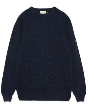 Roy Rogers Solid Color Wool Blend Sweater - Blau
