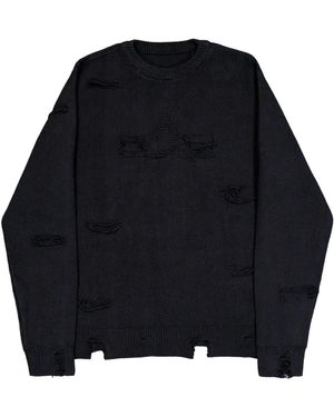 Alpha Industries Maglione Distressed Logo Nero - Blau