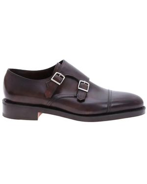 John Lobb Double Buckle Calf Leather Shoe - Braun