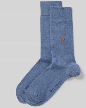 Burlington Socken Mit Label-Print Modell 'Lord' - Blau