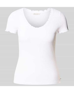 Tom Tailor Regular Fit T-Shirt mit Waffelstruktur - Weiß