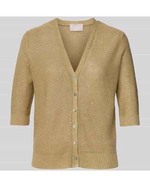 Hemisphere Leinencardigan mit 1/2-Arm - Natur