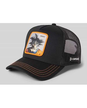 Capslab Basecap mit Motiv-Stitching - Schwarz