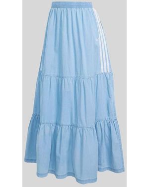 adidas Originals Regular Fit Maxi-Rock aus reiner Baumwolle - Blau