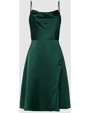 Luxuar Knielanges Cocktailkleid in unifarbenem Design - Grün