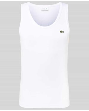 Lacoste Slim Fit Tank Top aus reiner Baumwolle - Weiß