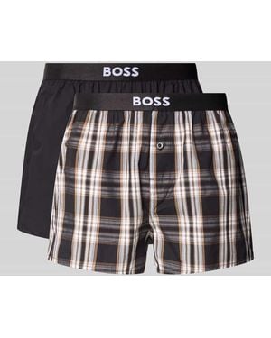 BOSS Slim Fit Boxershorts aus reiner Baumwolle im 2er-Pack - Schwarz