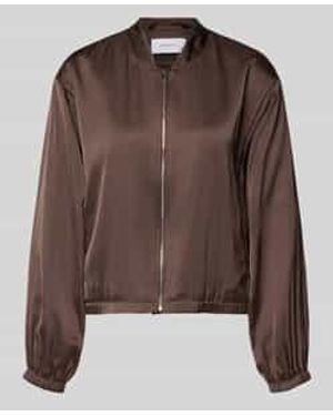 Comma, Blouson Met Viscose En Ritssluiting - Bruin