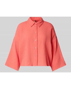 Vero Moda Loose Fit Hemdbluse aus reiner Baumwolle Modell 'NATALI' - Rot